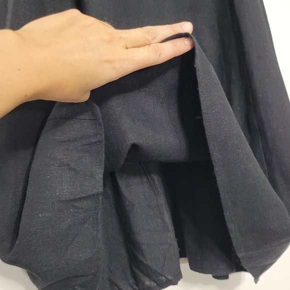 LOFT Black Outlet Lounge Sleeveless Strappy Linen Blend Cami Dress Lightweight - Picture 7 of 13